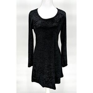 VTG 90s HANA Mini Dress Womens Medium Black scoop‎ neckline, Grunge, Goth